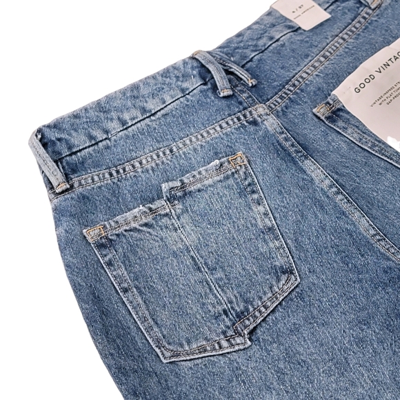 Good American Vintage Straight Leg Distressed Blue Jeans Womens Size 4/27 NWT - Picture 11 of 15